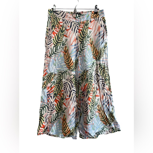 Tahari Pants - 100% Linen Tropical Tahari Wide Leg Summer Pants Size L